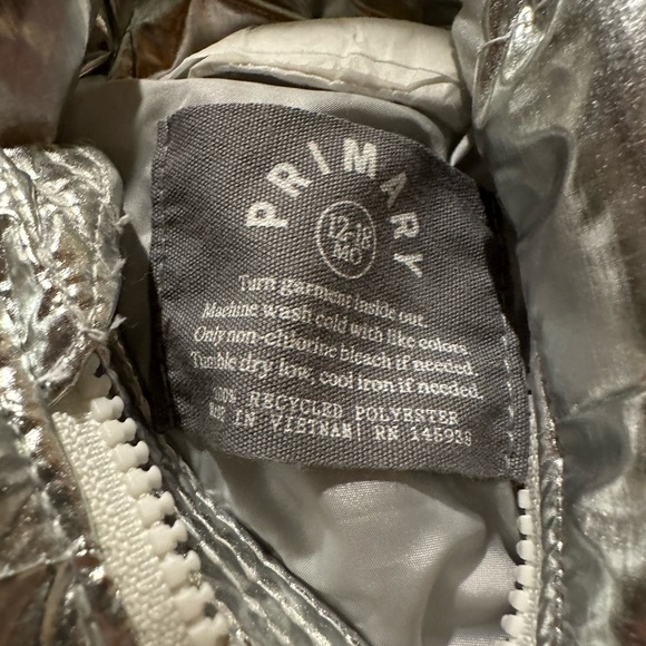 Primary Baby Lightweight Puffer Snowsuit Silver - Picture 3 of 3